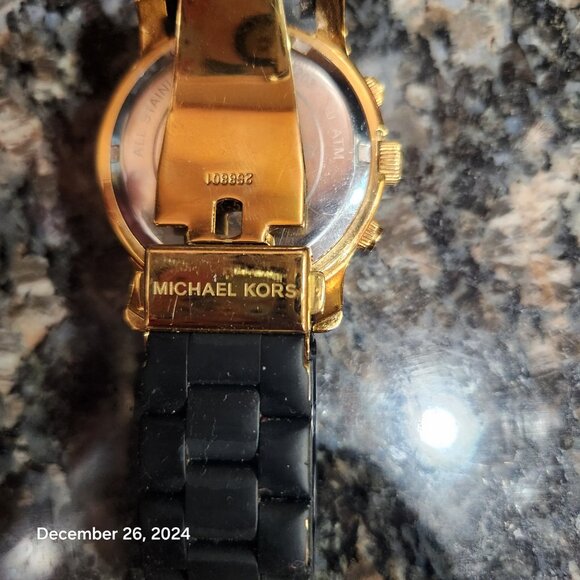 Michael Kors Matte Black Chronograph Wristwatch Style MK5191 BRAND NEW BATTERY - Picture 7 of 17